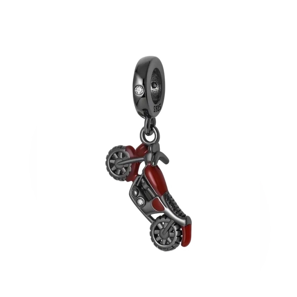 S925 Black Motorcycle Charm Pandora Style
